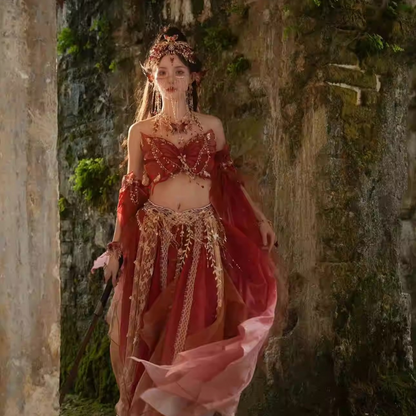 Embroidered Hanfu Dress with Butterfly Design