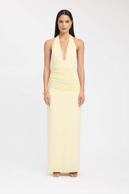 Elegant Halterneck Slit Long Dress