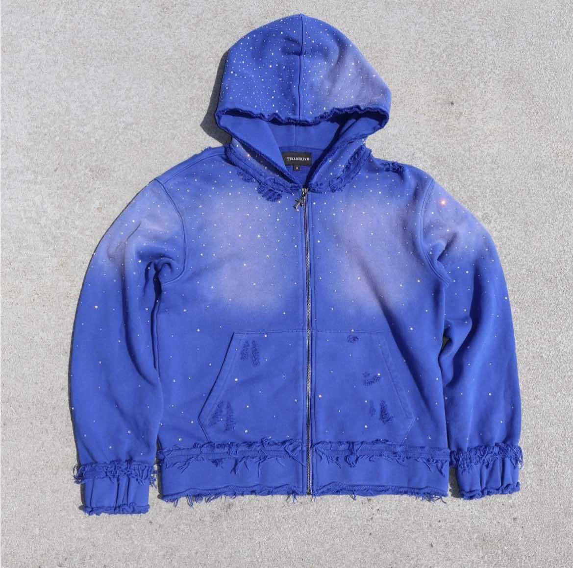 Mens Star Print Hooded Sweatshirt