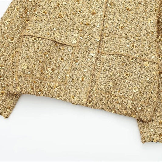 Womens Sequin Embellished Casual Jacket