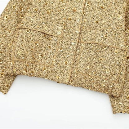 Womens Sequin Embellished Casual Jacket