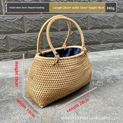 Vintage rattan crossbody bag