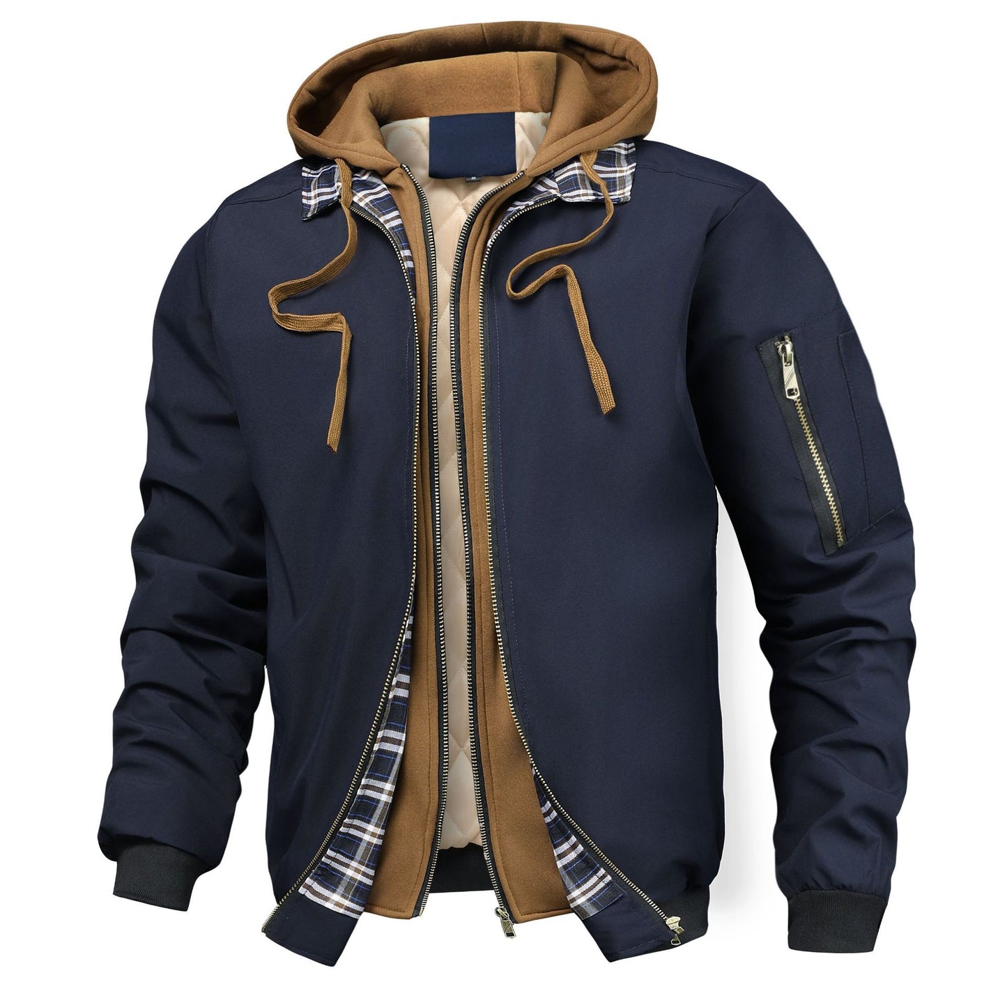 Quilted cotton hoodie