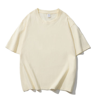 Solid color short-sleeve cotton T-shirt Men