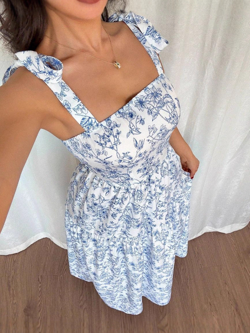 Floral Smocked A-Line Dress