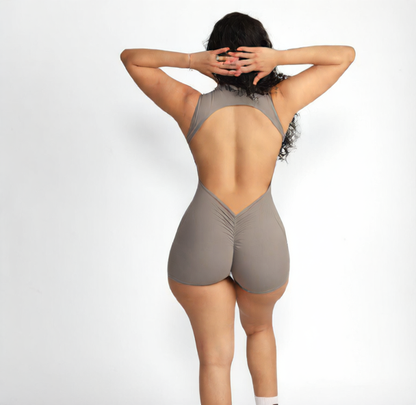 Womens Sleeveless Backless Yoga Fitness Jumpsuit