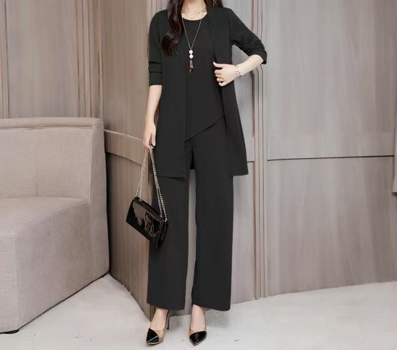 Women's Solid Color Three-Piece Casual Suit