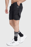 2 in 1 Mesh Shorts Black With Black