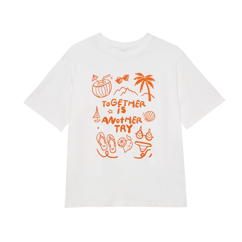 Anime Print Cotton Short Sleeve T-Shirt