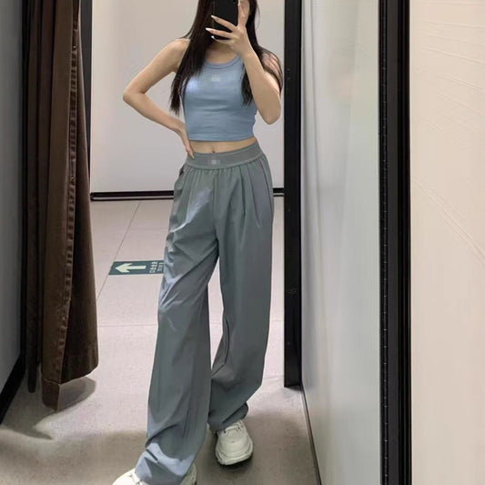 Womens Casual Wide-Leg Knitted Pants