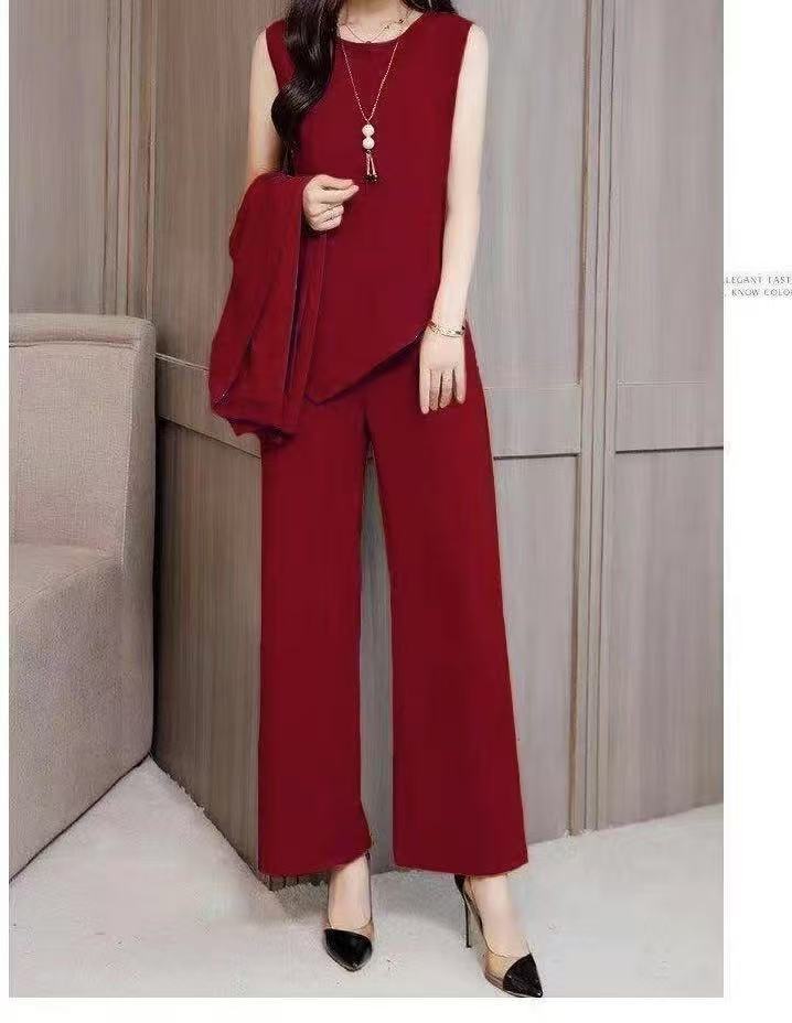 Women's Solid Color Three-Piece Casual Suit