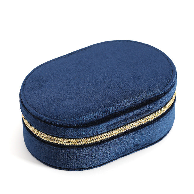 Oval Velvet Jewelry Storage Box