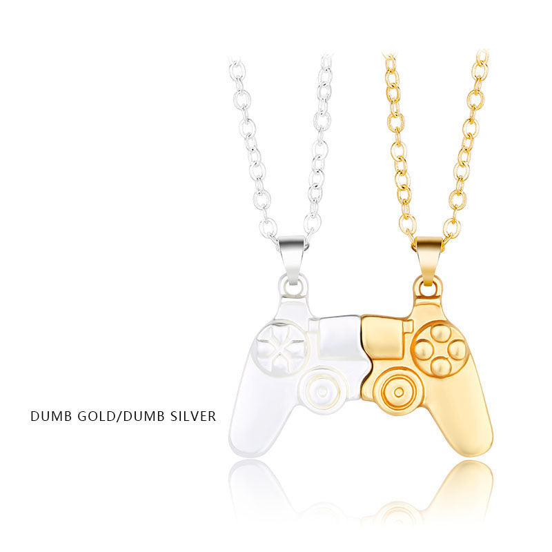Magnet Necklace Game Console Handle Couple Necklace a Pair Of Magnetite Stone Personality Men And Women Necklace Gift