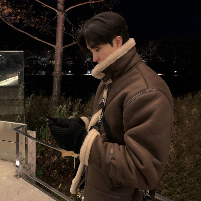 Mens Stand Collar Winter Coat