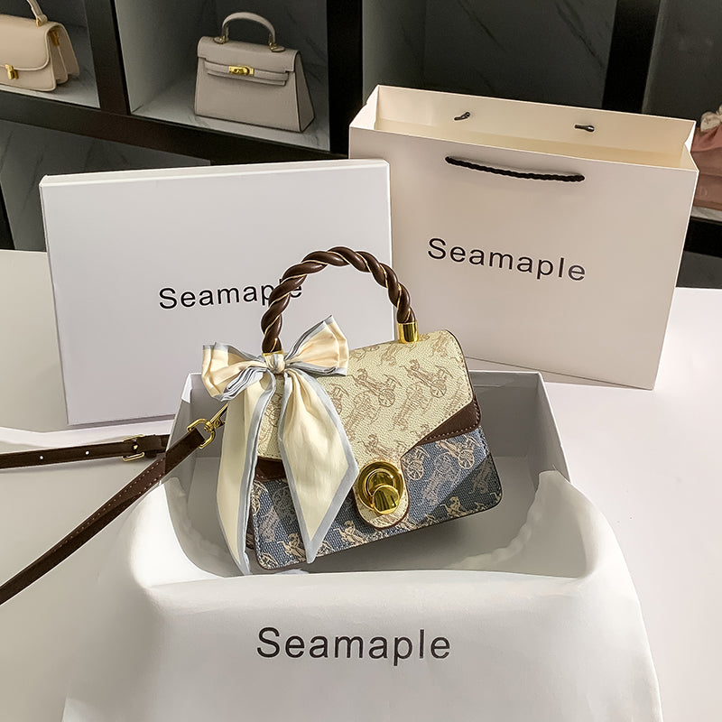 Women's Genuine Leather Small Square Handbag