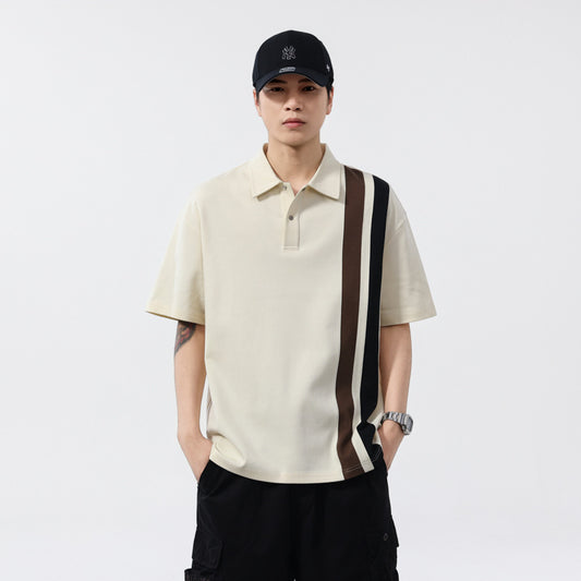 Black and white checkered men's Polo shirt