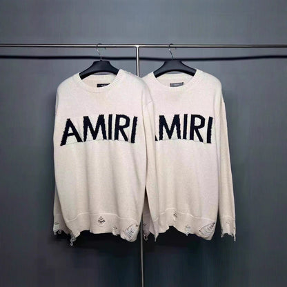 Ami Letter Knit Sweater Pullover