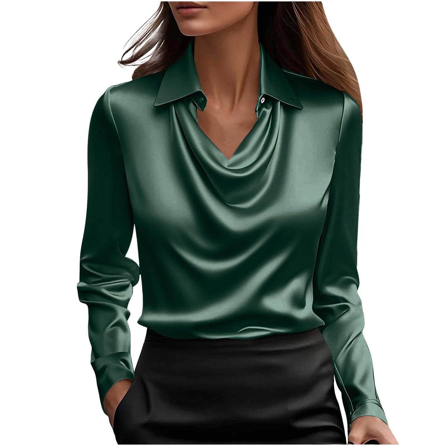 Elegant Printed Swing Collar Blouse