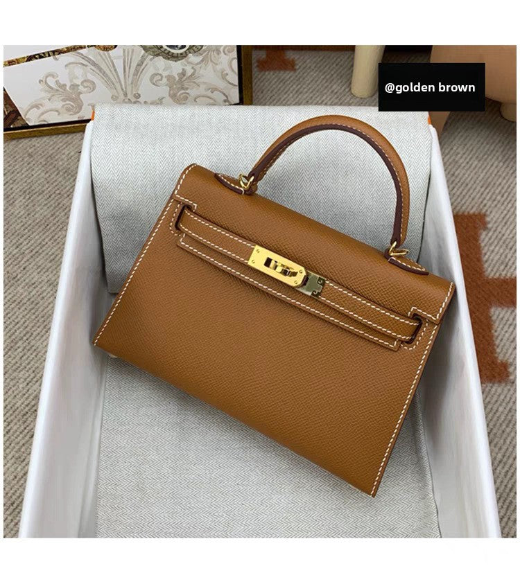 Genuine Leather Mini Kelly Crossbody Bag