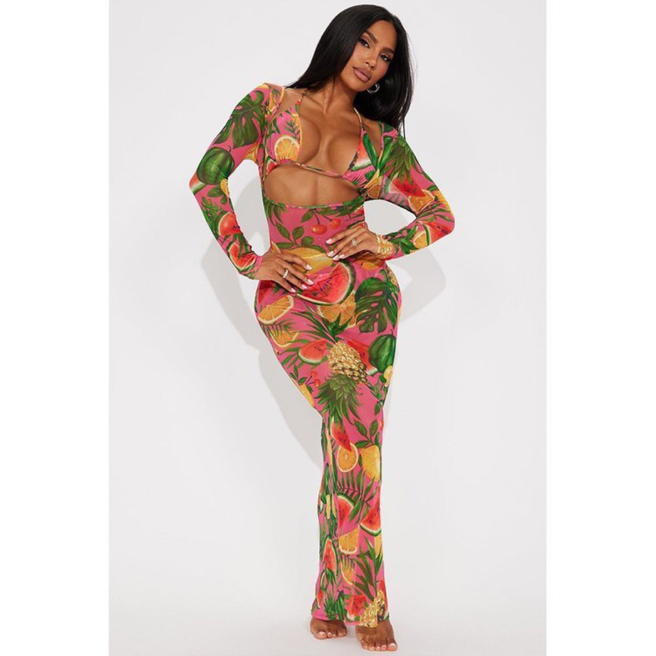 Women's Tie-Dye Bikini Set with Cover-Up