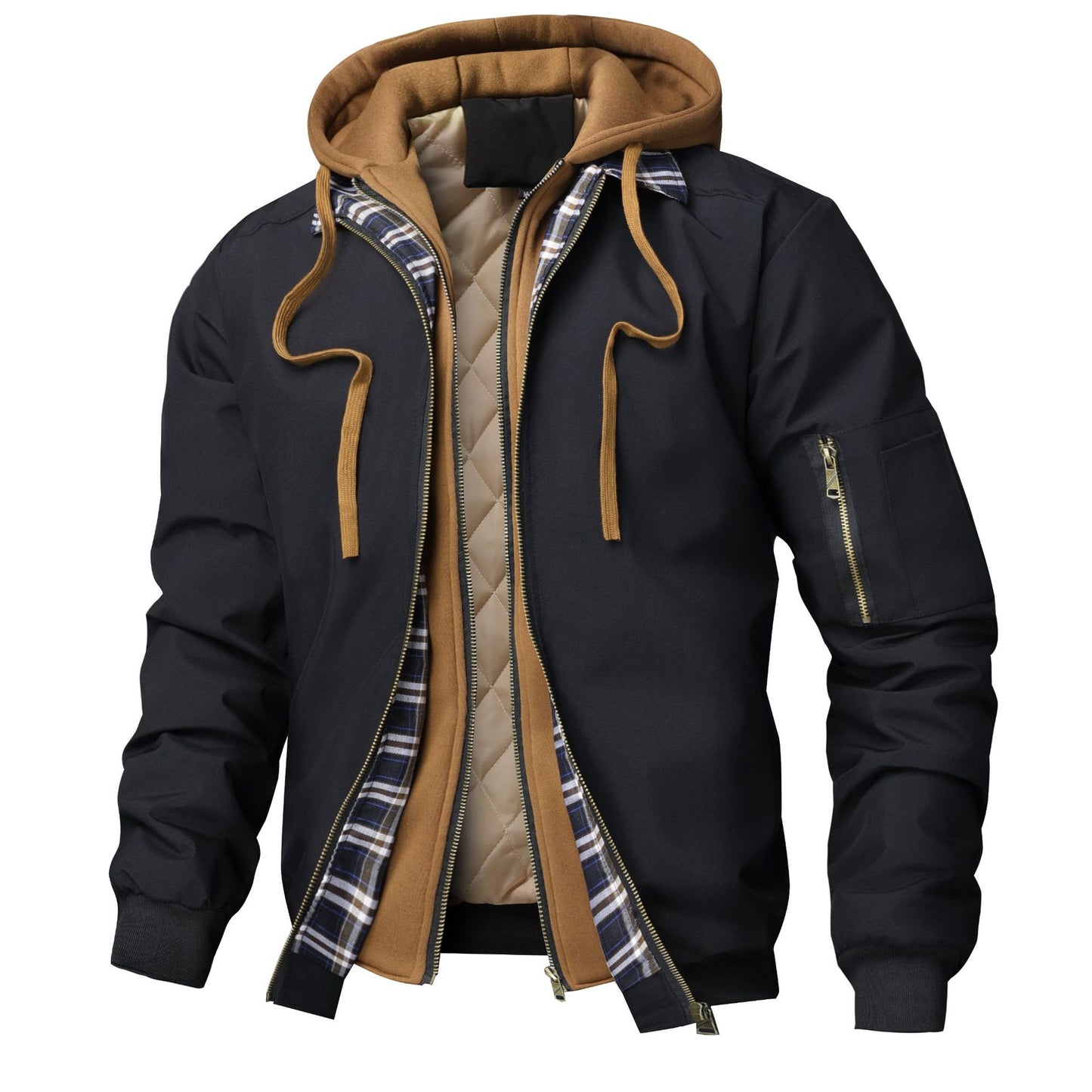 Quilted cotton hoodie