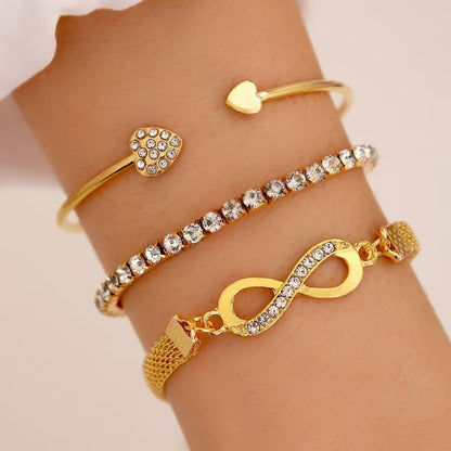 Heart-Shaped Open Bracelet