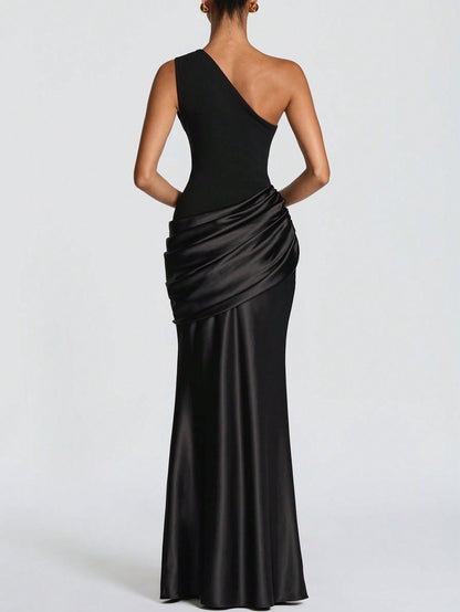 Elegant One-Shoulder Long Evening Dress