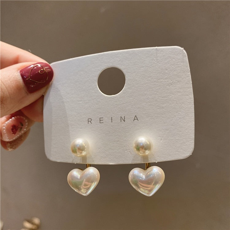 S925 Silver Needle Cat's Eye Small Earrings Female Geometric Square Love Diamond Earrings Simple Atmosphere Earrings