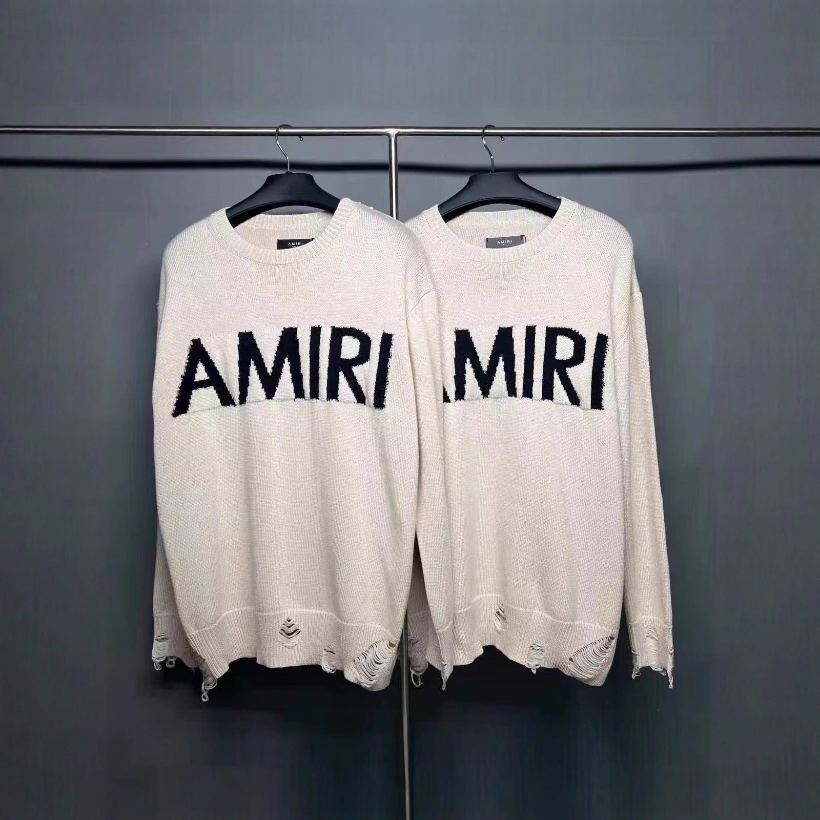 Ami Letter Knit Sweater Pullover