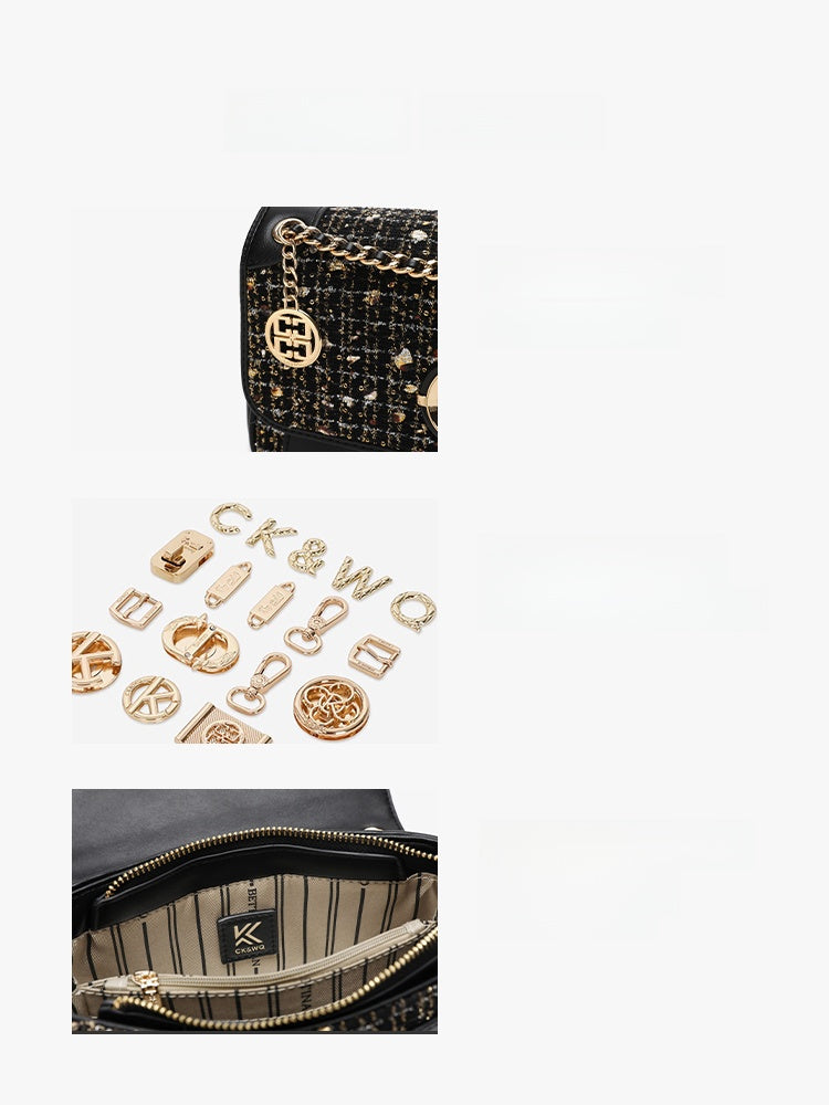 Women's Small Square Shoulder Bag with Chain Handle