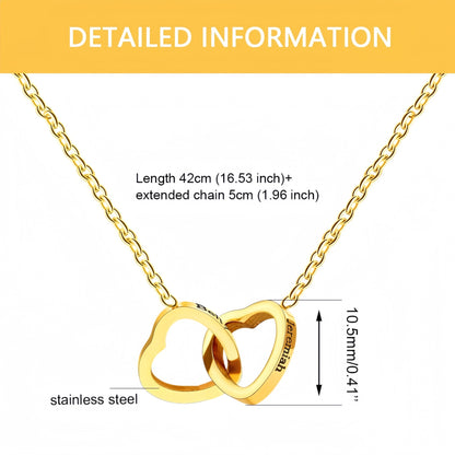 Double Heart Titanium Steel Necklace for Women - Fashion