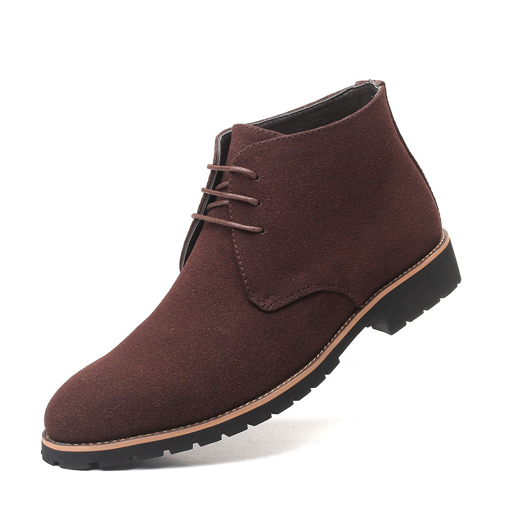 Pointed-toe casual men's leather boots