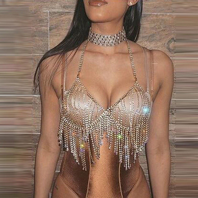 Rhinestone Body Chain Necklace
