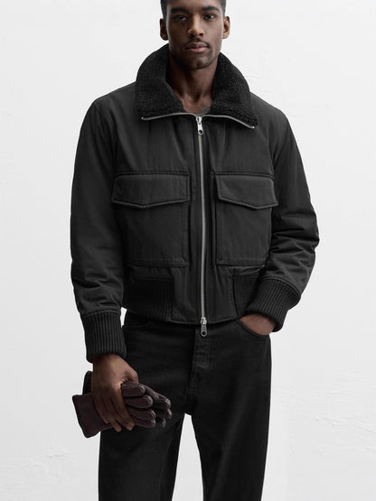 Men's Stand Collar Cotton Blend Jacket