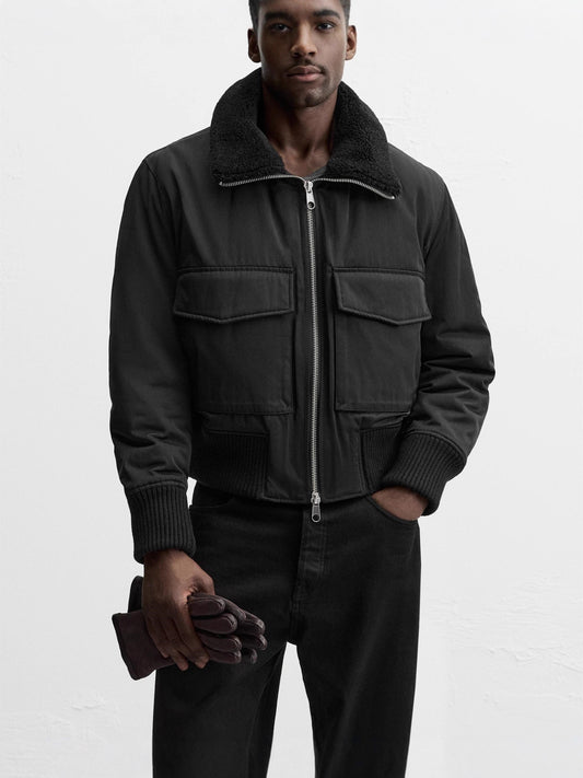 Men's Stand Collar Cotton Blend Jacket