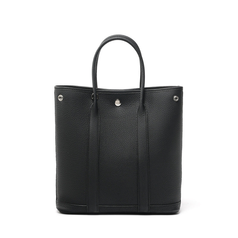 Large-capacity genuine leather handbag