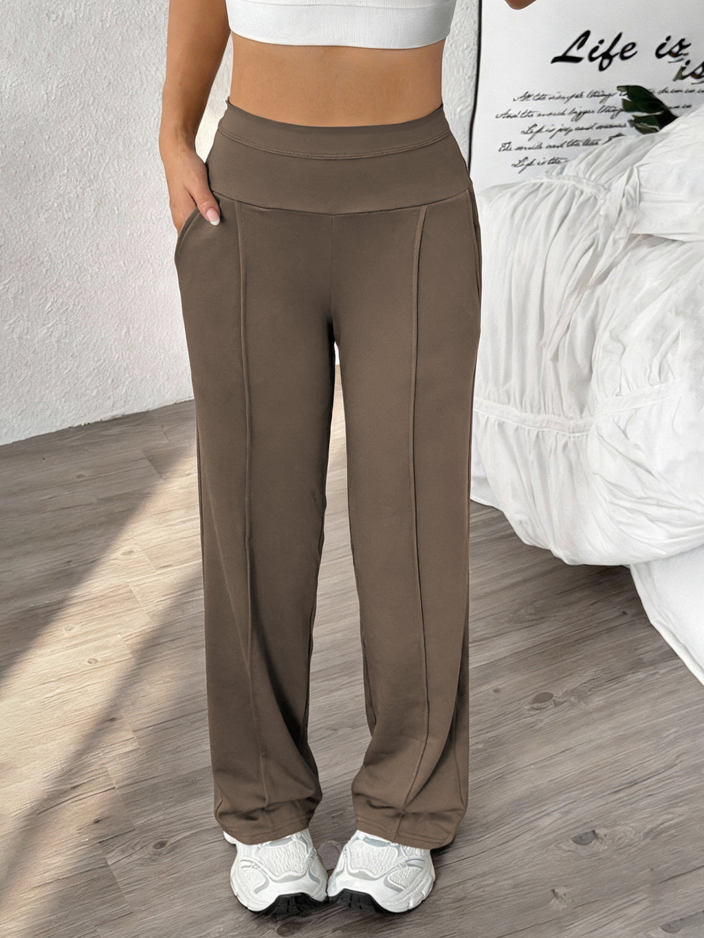 Womens Straight-Leg Fitness Yoga Pants