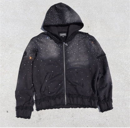 Mens Star Print Hooded Sweatshirt