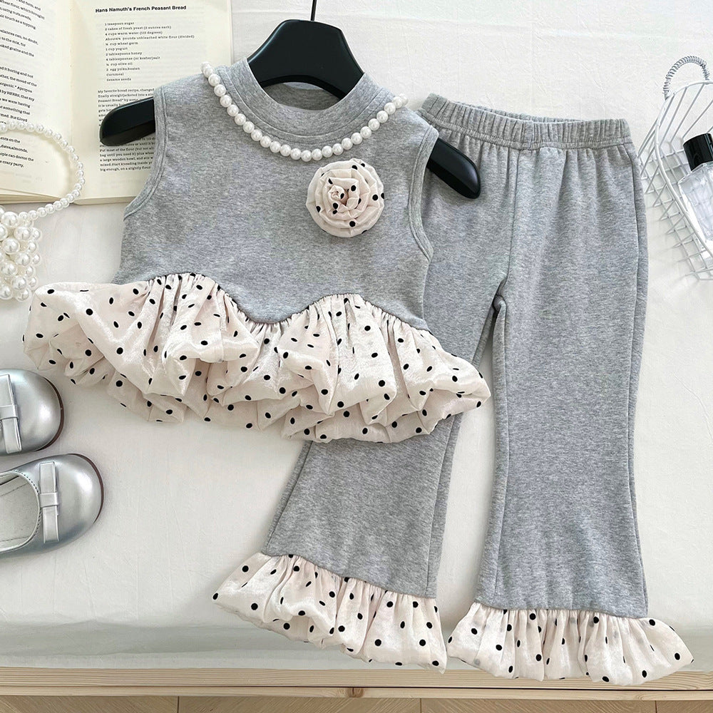 Sleeveless Vest Flared Pants