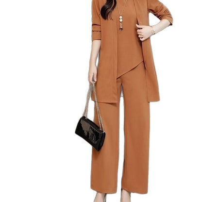 Women's Solid Color Three-Piece Casual Suit