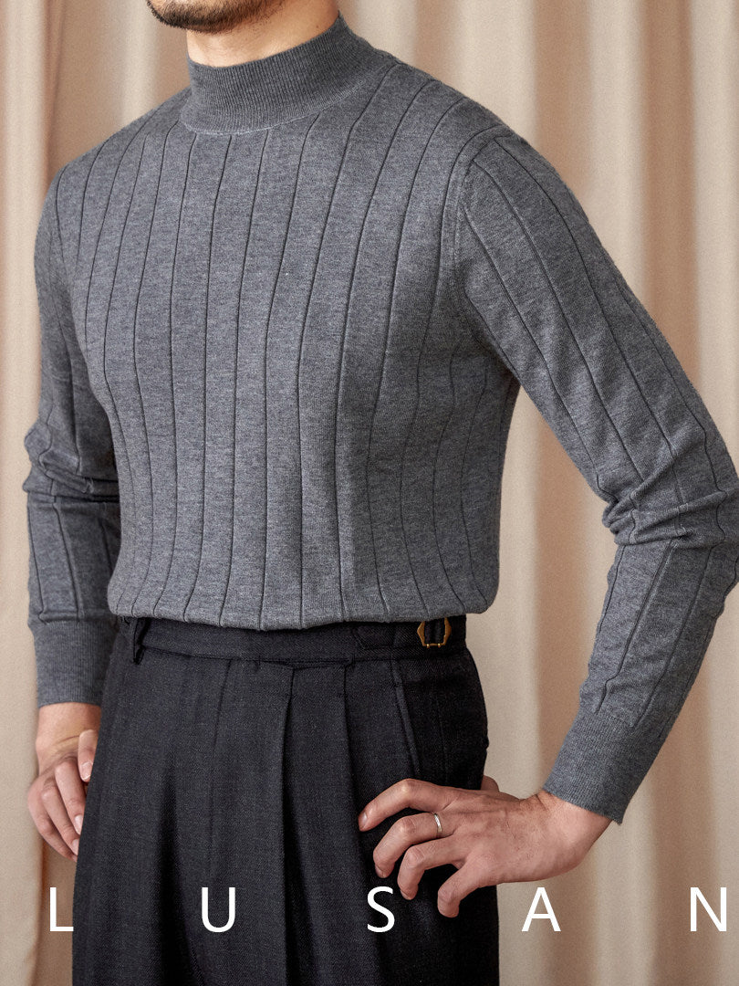 Mens Half Turtleneck Wool Blend Sweater