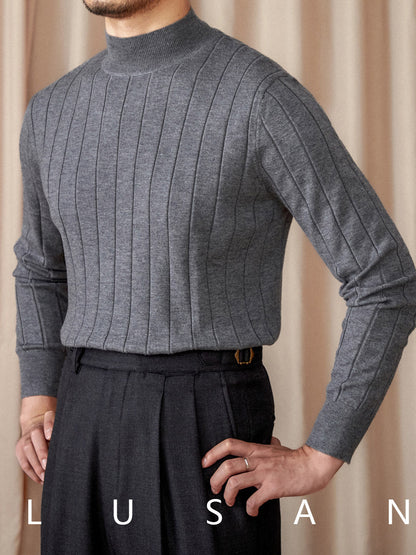 Mens Half Turtleneck Wool Blend Sweater