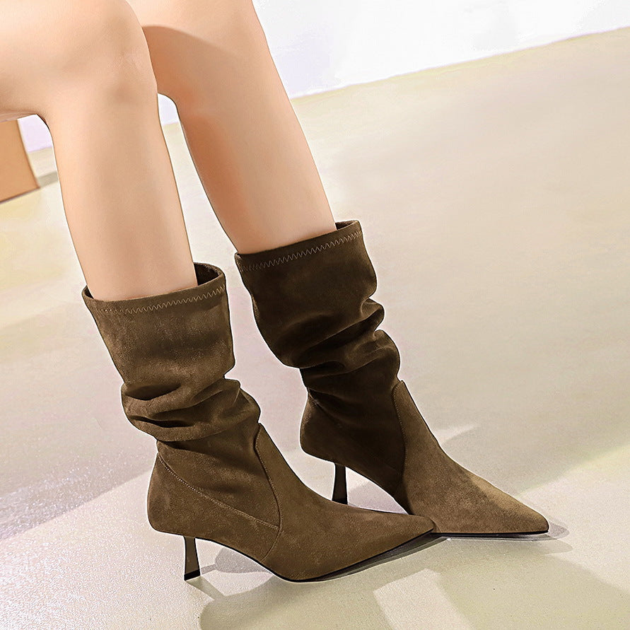 Stiletto heel short boots