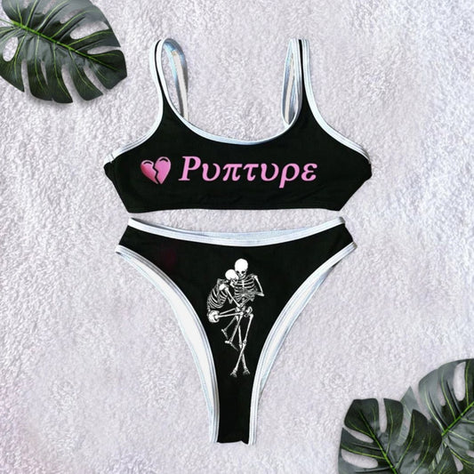 Pit-Printed Bikini Swimwear