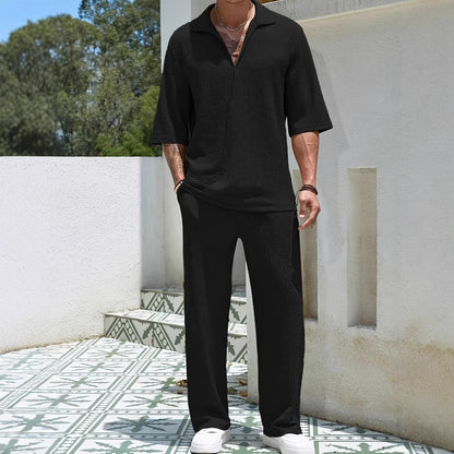 Men's Casual Shirt and Pants Set