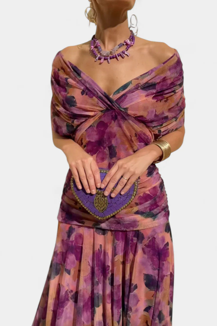 Mesh Print Spliced Dress