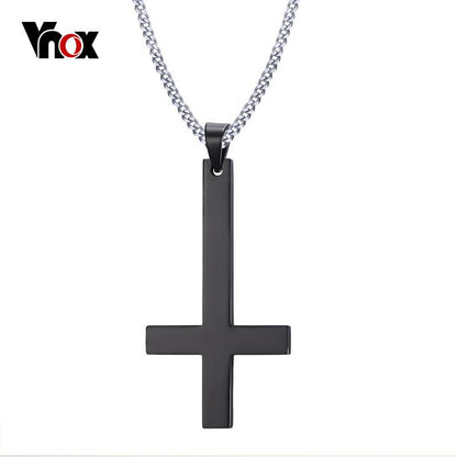 Vnox Men St Peter's Inverted Cross Pendant Necklace