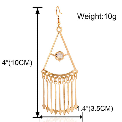 Alloy Tassel Earrings Temperament Personality Gold Plated Geometric Earrings Earrings Female