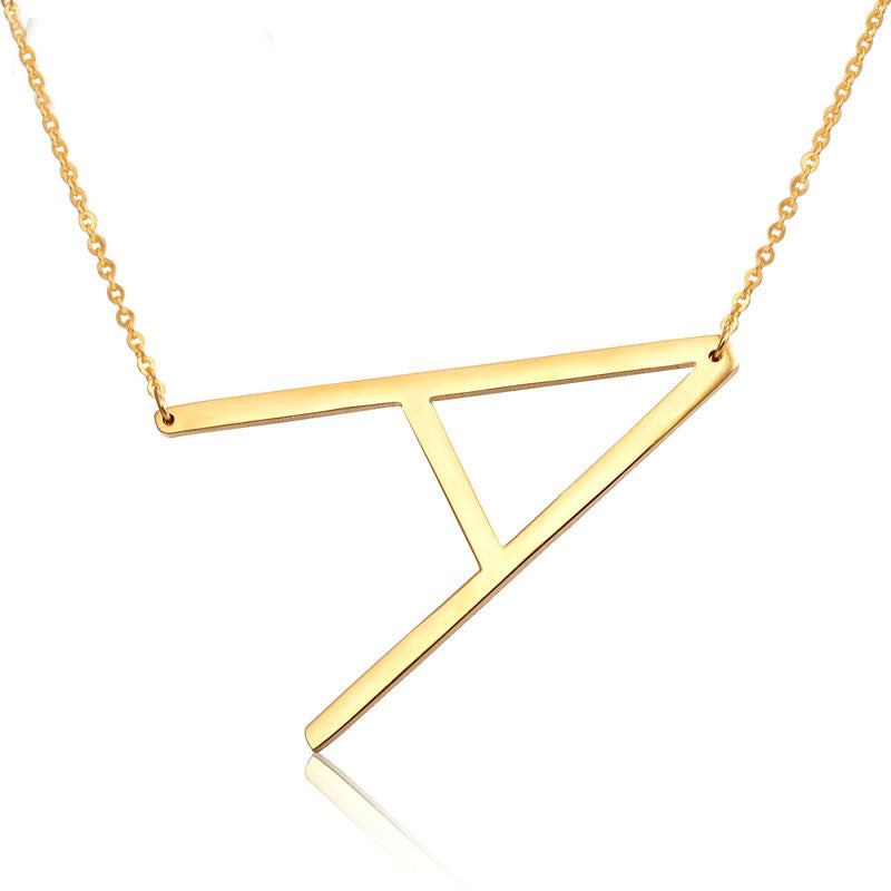 26 Letter Necklaces Pendants alphabet 3 Color Stainless Steel Choker Initial Necklace Women Girl Jewelry Collier SP 102