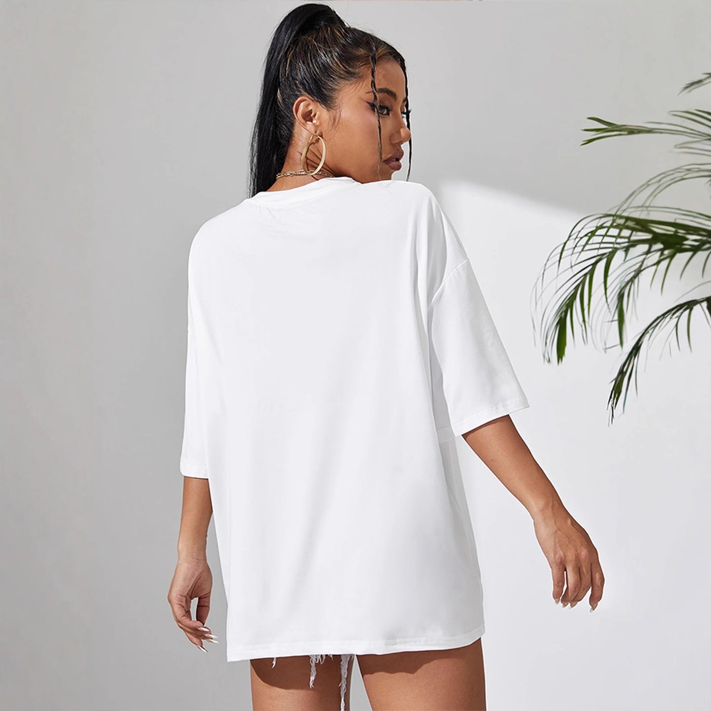 Round Neck Short Sleeve Plain Simple